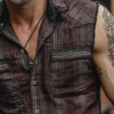 Cruz | Men'S Vintage Check Multi-Pocket Lapel Vest