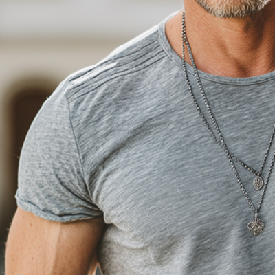 Louis | Men'S Summer Basic Solid Color Shoulder Pleated Cotton T-Shirt