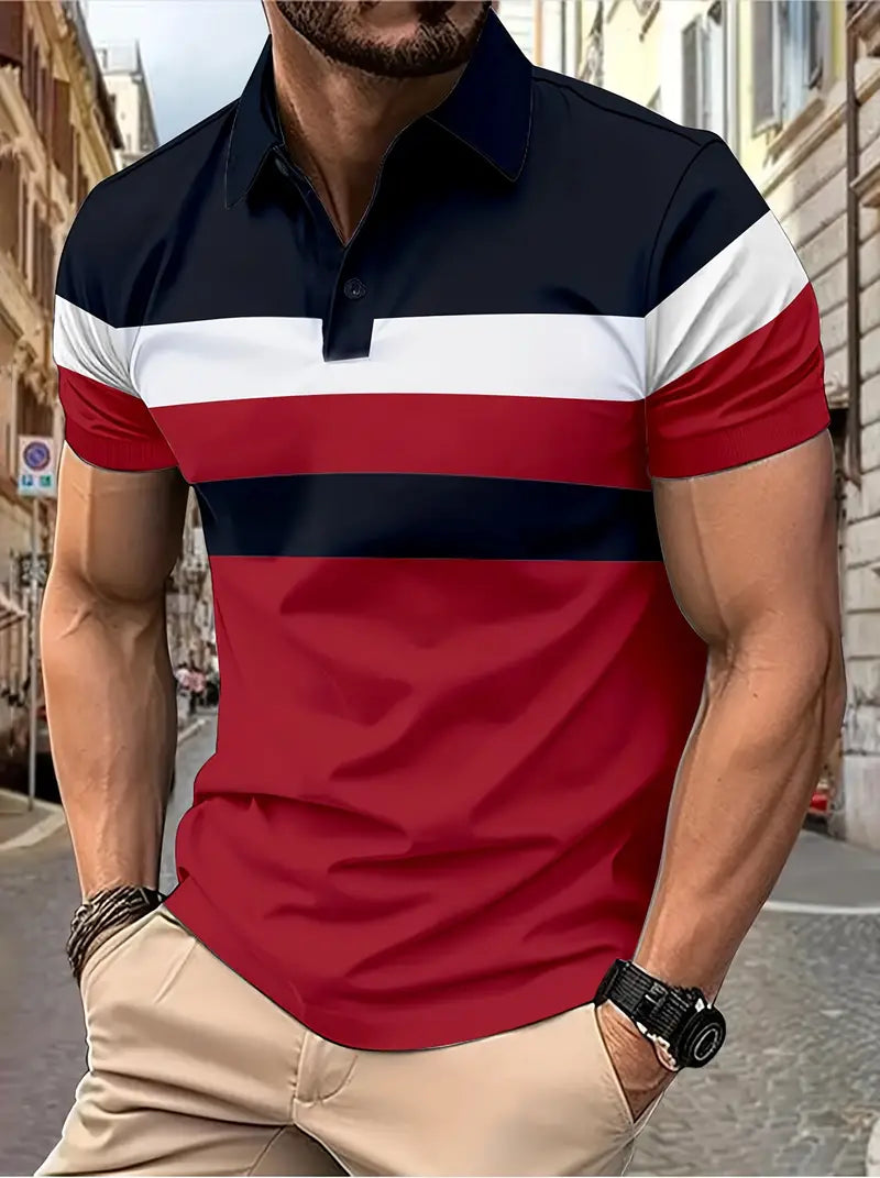 Lula® | Casual Men'S Short Sleeve Shirt With Color Block Design