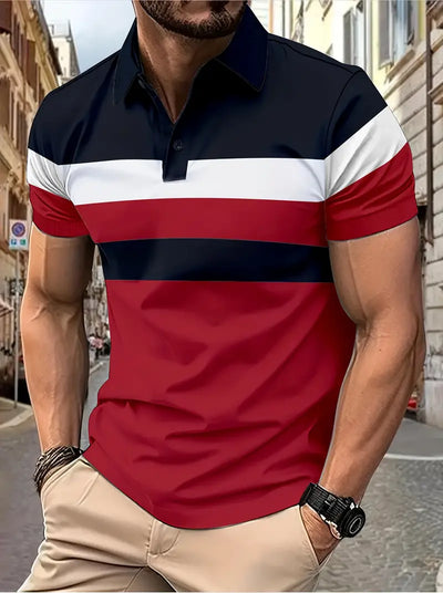 Lula® | Casual Men'S Short Sleeve Shirt With Color Block Design