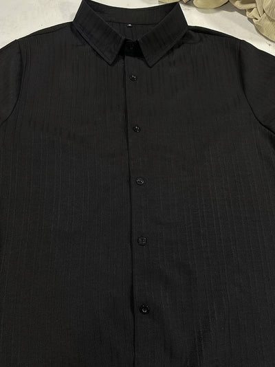 Lafayette® | Ribbed Short-Sleeved Blouse With Button Placket