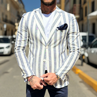 Clifton | Men'S Retro Casual Striped Print Blazer