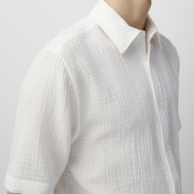Terrance | Men'S Spring And Summer Casual Pleated Cotton Blended Short Sleeve Shirt