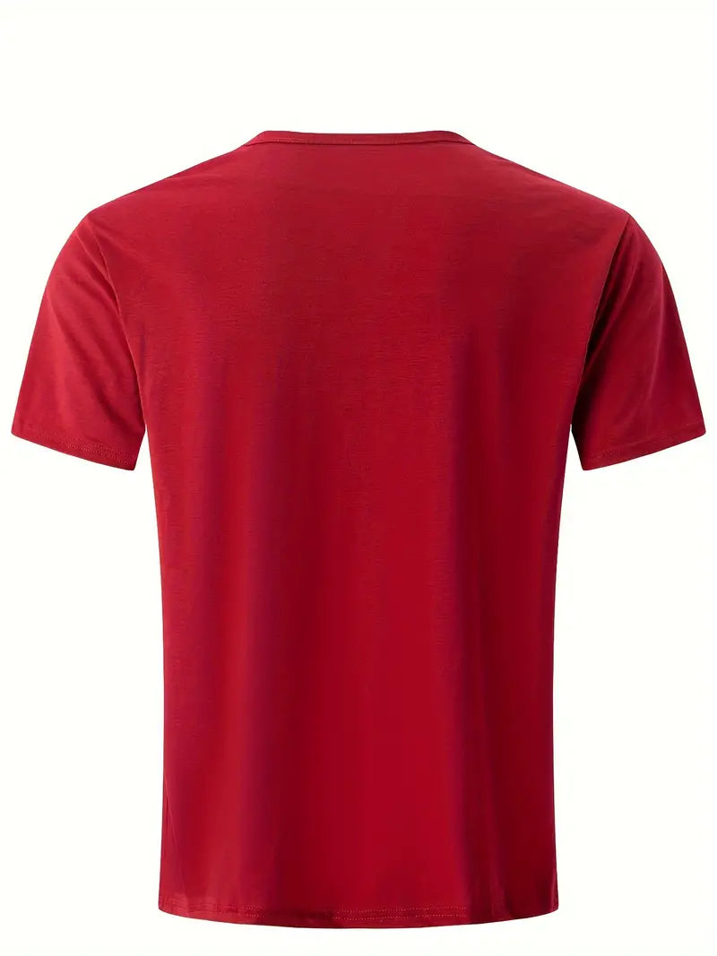 Ellis® | Solid, Casual V-Neck T-Shirt For Men