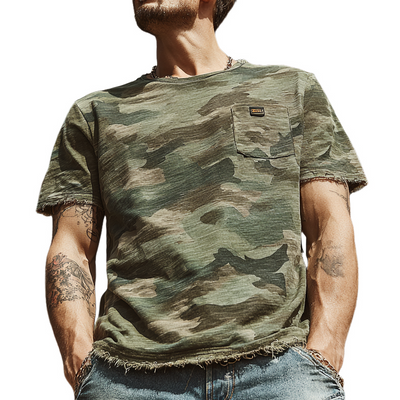 Clifton | Men'S Camouflage Print Brushed Short Sleeve Crew Neck T-Shirt