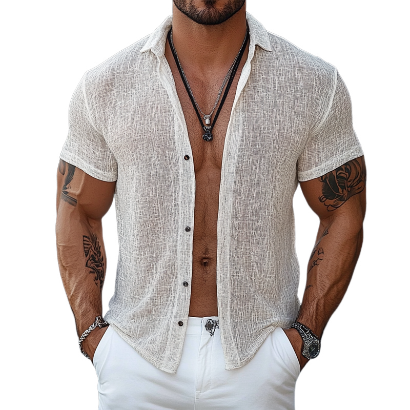 Christopher | Men'S Casual Blended Short-Sleeved Shirt