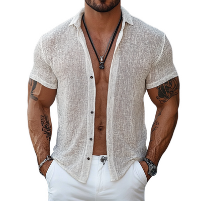 Christopher | Men'S Casual Blended Short-Sleeved Shirt