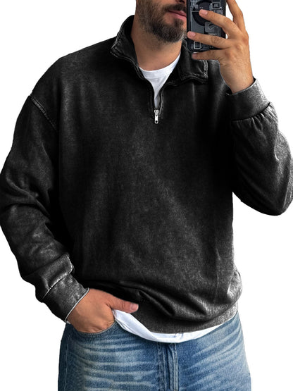 Fernando® | Men'S Basic Zip Stand Up Sweatshirt