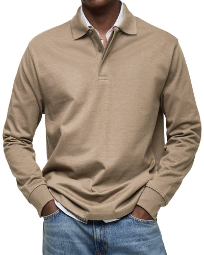 Adolfo® | Elegant Long Sleeved Polo Shirt