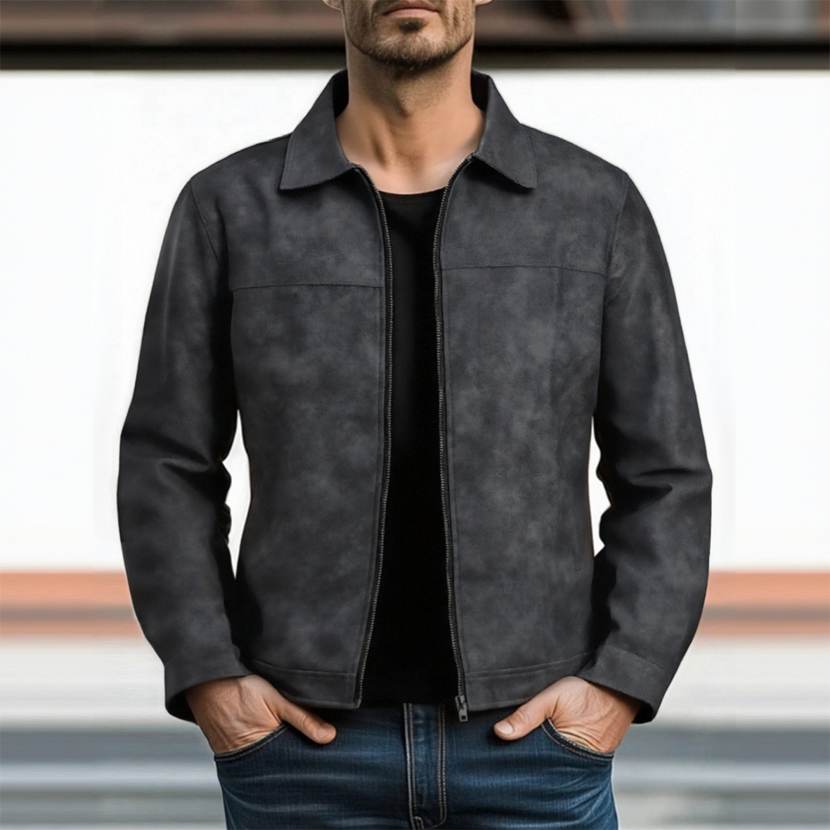 Men's Vine Distressed Leather Jacket