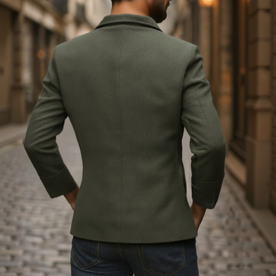 Men's Vine Cordroy Stand Collar Single Breasted SliShort Coat