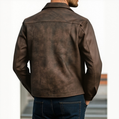 Men's Classic Fashionipper P Leather Jacket