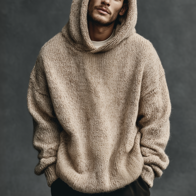 Men's Classic Casal Hooded Loose Sweater