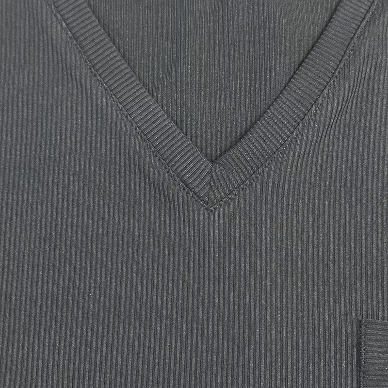 Men's Casal Ribbed Cotn Blend V-neck SliFit Short-sleeved T-shirt