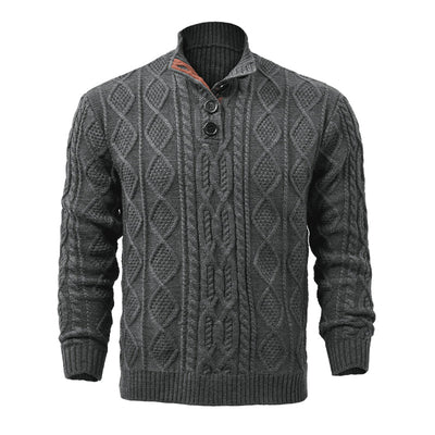 Men's Vine Stand Collarnitted Cable Sweater