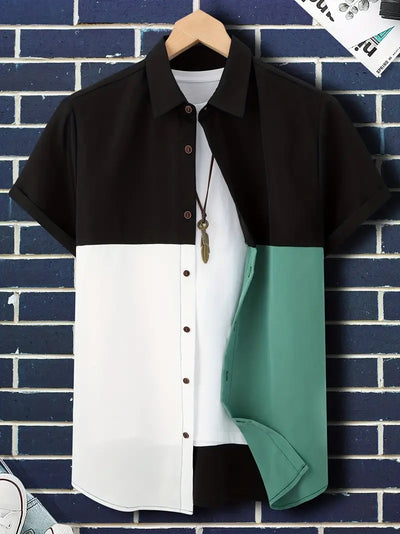 Kosta® | Trendy Color Block Shirt With Button Placket For Men