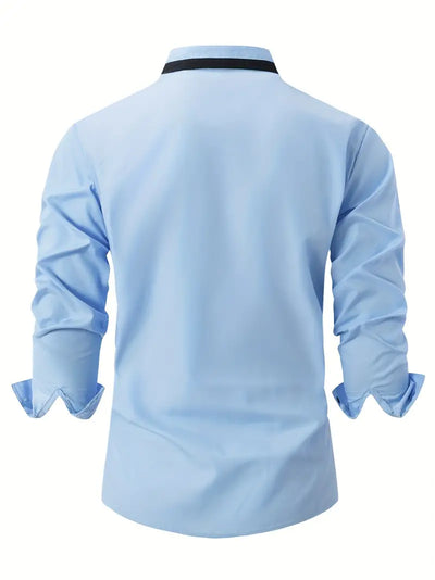 David® | Color Block Long Sleeve Shirt For Men