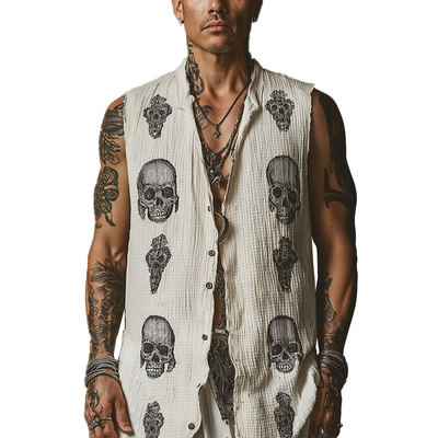Troy | Men'S Summer Fashion Printed Waffle Tank Top