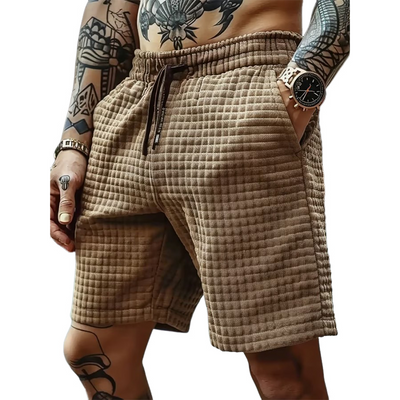 Emil | Men'S Textured Fabric Elastic Waist Casual Shorts