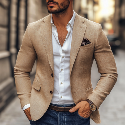 Men's Fashion Notch Lapel Two Buttons Casual Blazer