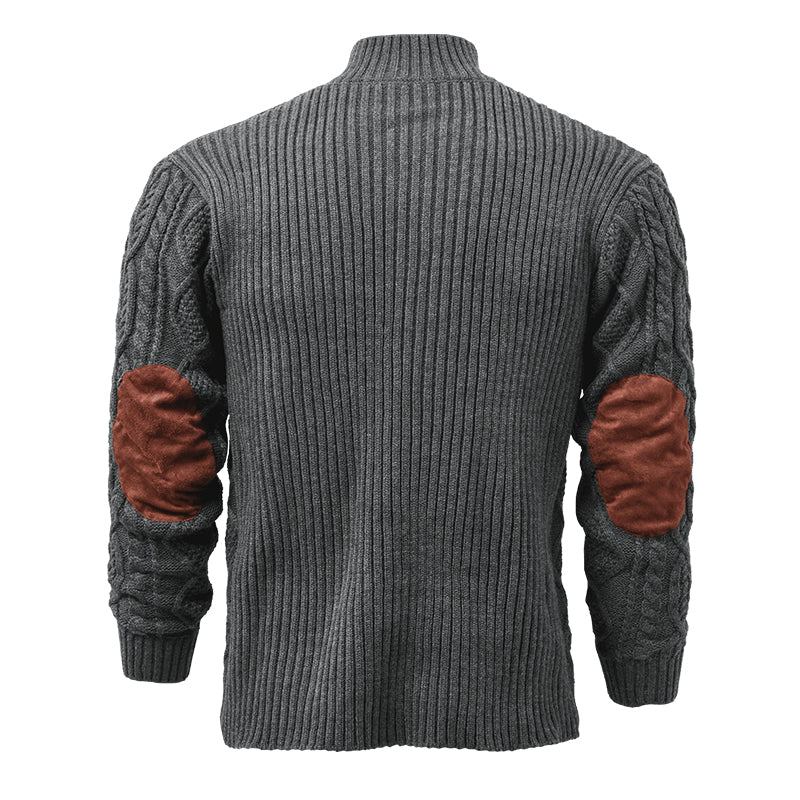 Men's Vine Stand Collarnitted Cable Sweater