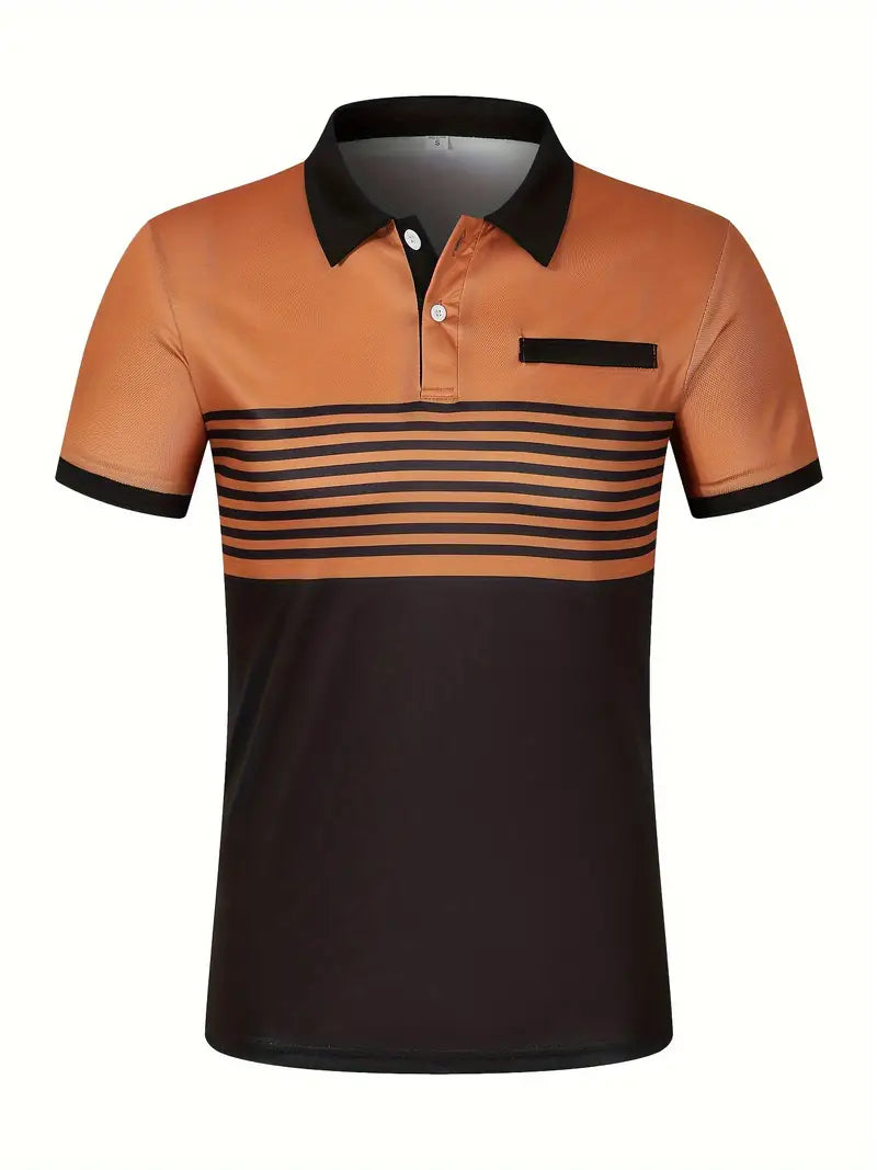 Dale® | Striped Casual Color Block Short Sleeve Shirt