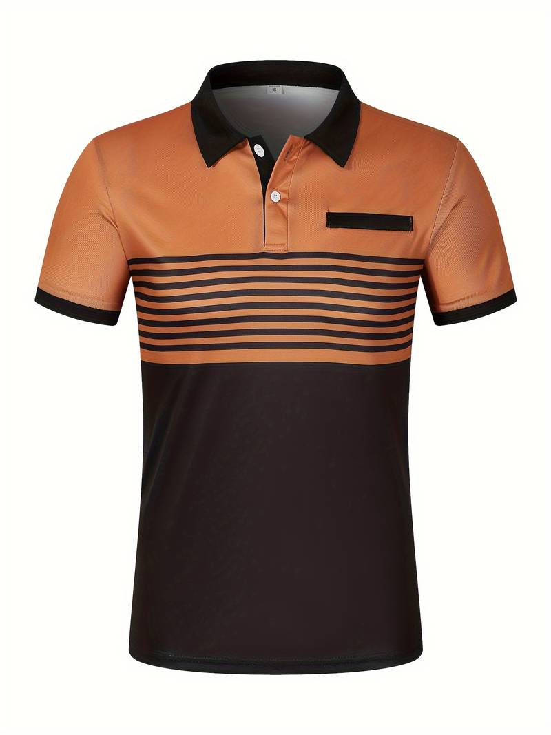 Lucie® | Casual Short Sleeve Stripe Polo Shirt For Men