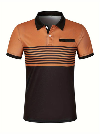 Lucie® | Casual Short Sleeve Stripe Polo Shirt For Men