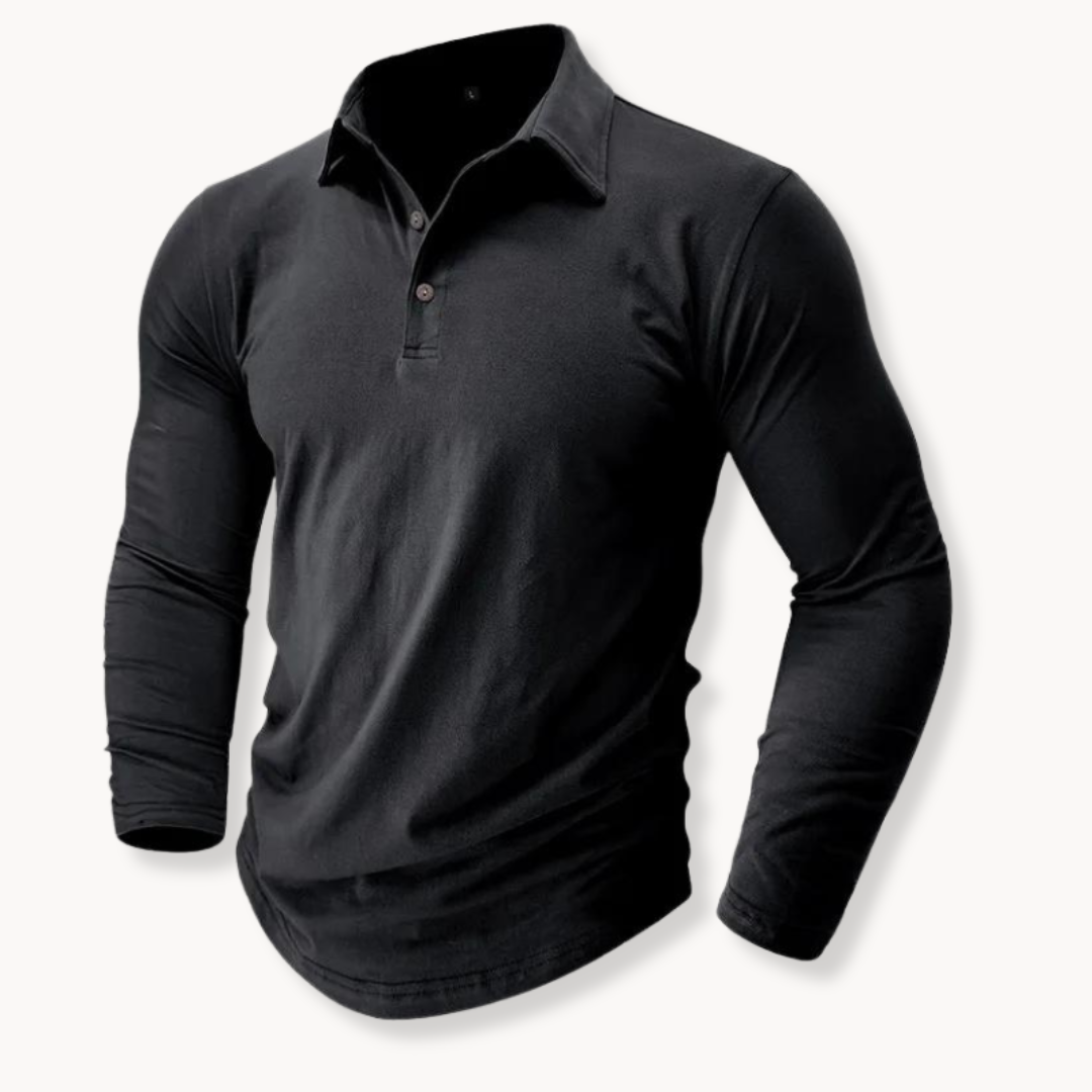 Cathal® | Casual Polo With Long Sleeves