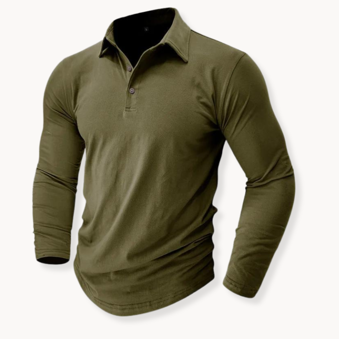 Cathal® | Casual Polo With Long Sleeves