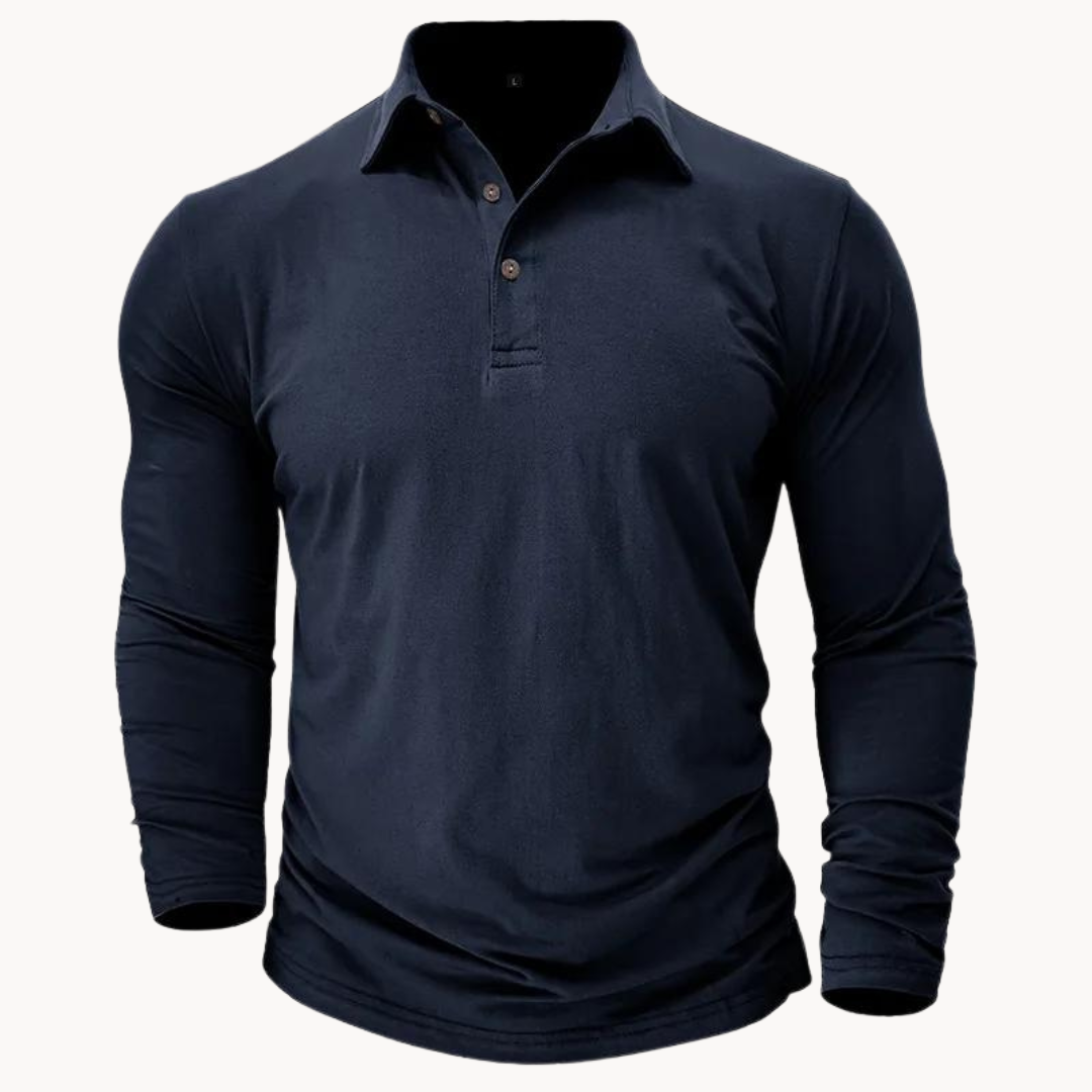 Cathal® | Casual Polo With Long Sleeves