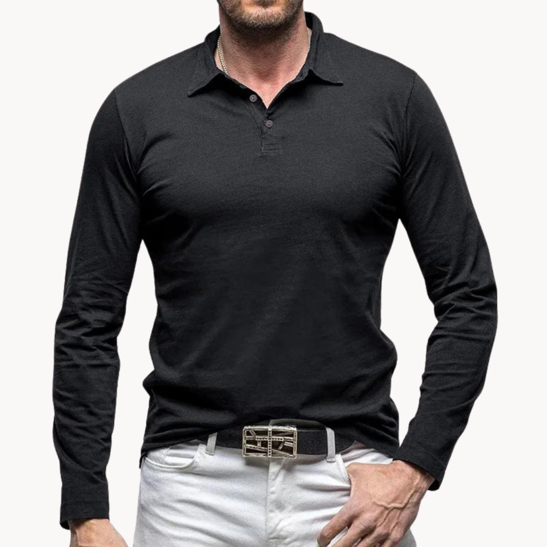 Cathal® | Casual Polo With Long Sleeves
