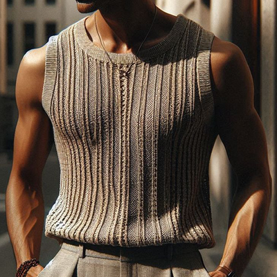 Ralph | Men'S Summer Basic Knitted Striped Tank Top