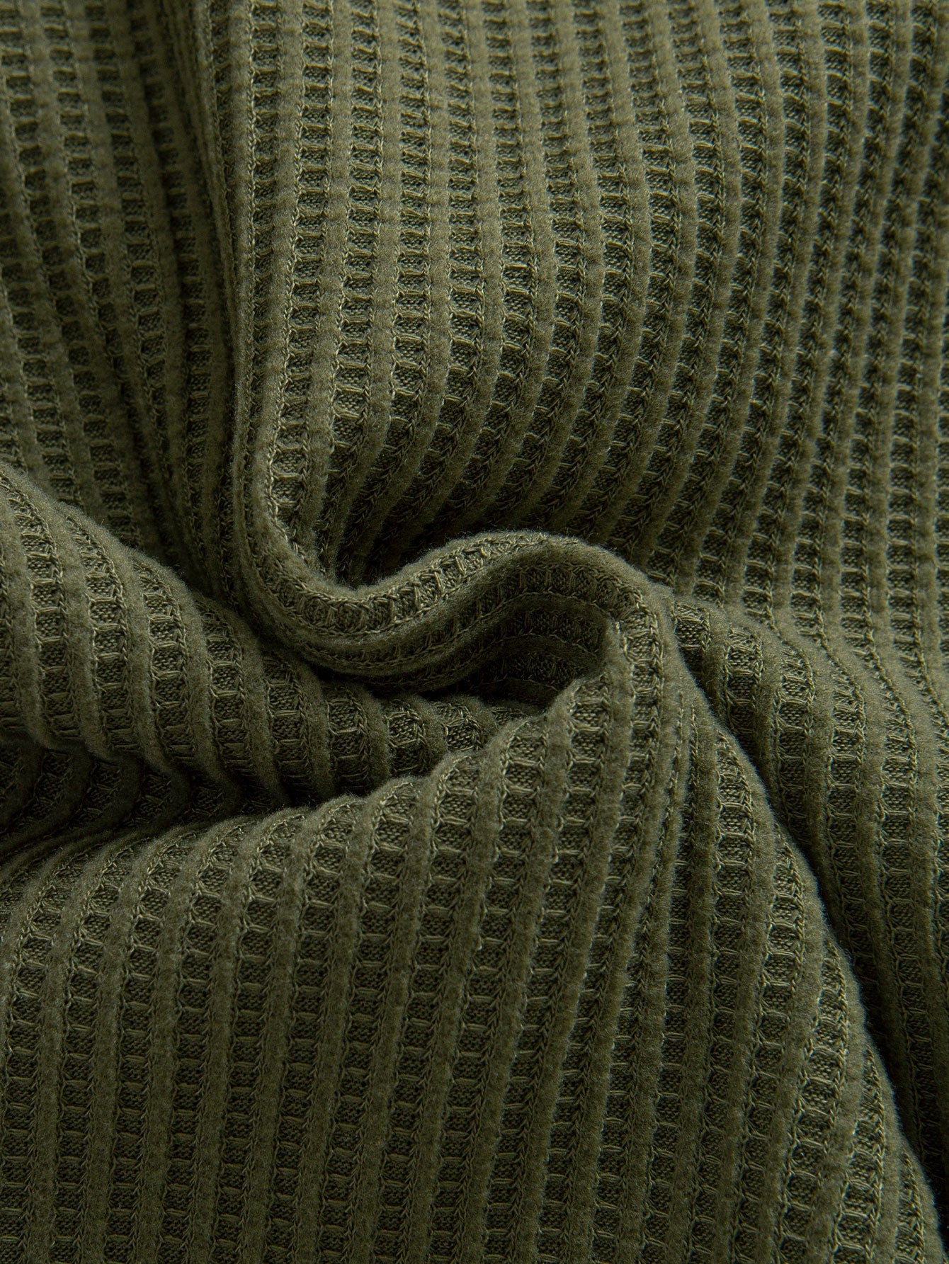 Inocencio® | Long Sleeved Waffle Button Up Shirt & Drawstring Knitted Waffle Pants