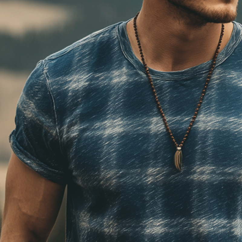 Douglas | Men'S Retro Casual Plaid Contrast Color Printed Round Neck Short Sleeve T-Shirt