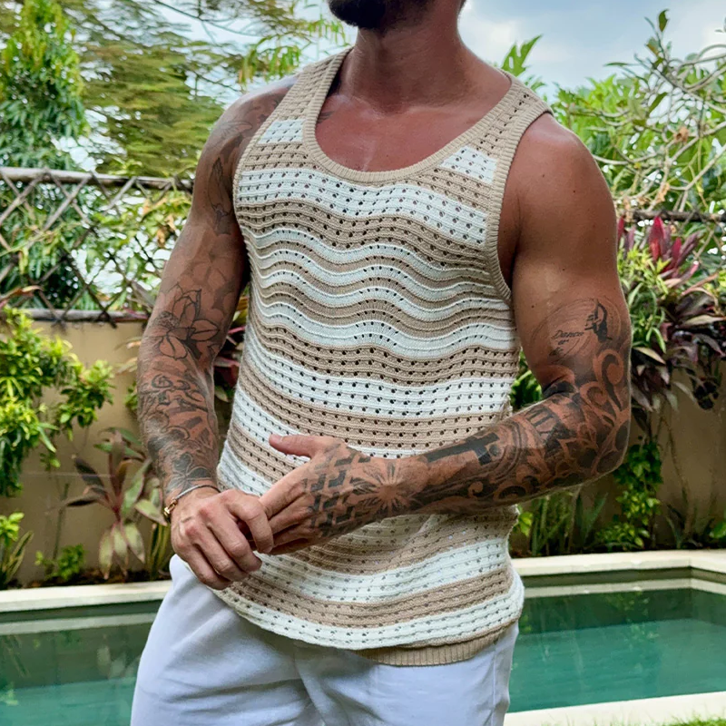 Cesar | Men'S Spring And Summer Fashion Casual Hollow Knitted Slim Tank Top