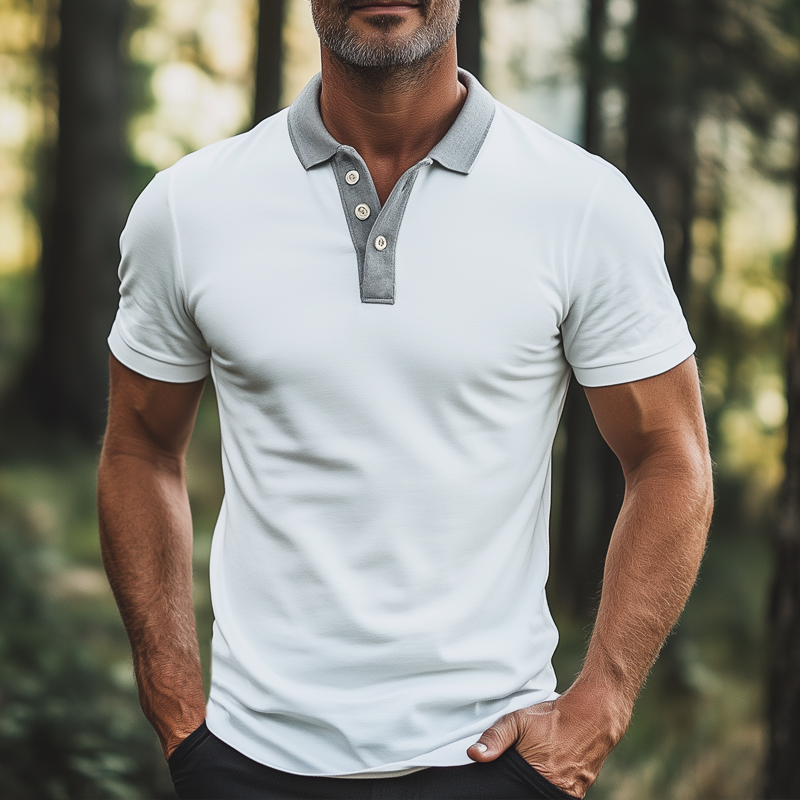 Rodrigo | Men'S Business Colorblock Polo Neck Short Sleeve T-Shirt