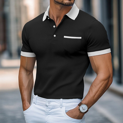 Austin | Men'S Retro Casual Colorblock Short Sleeve Polo Shirt