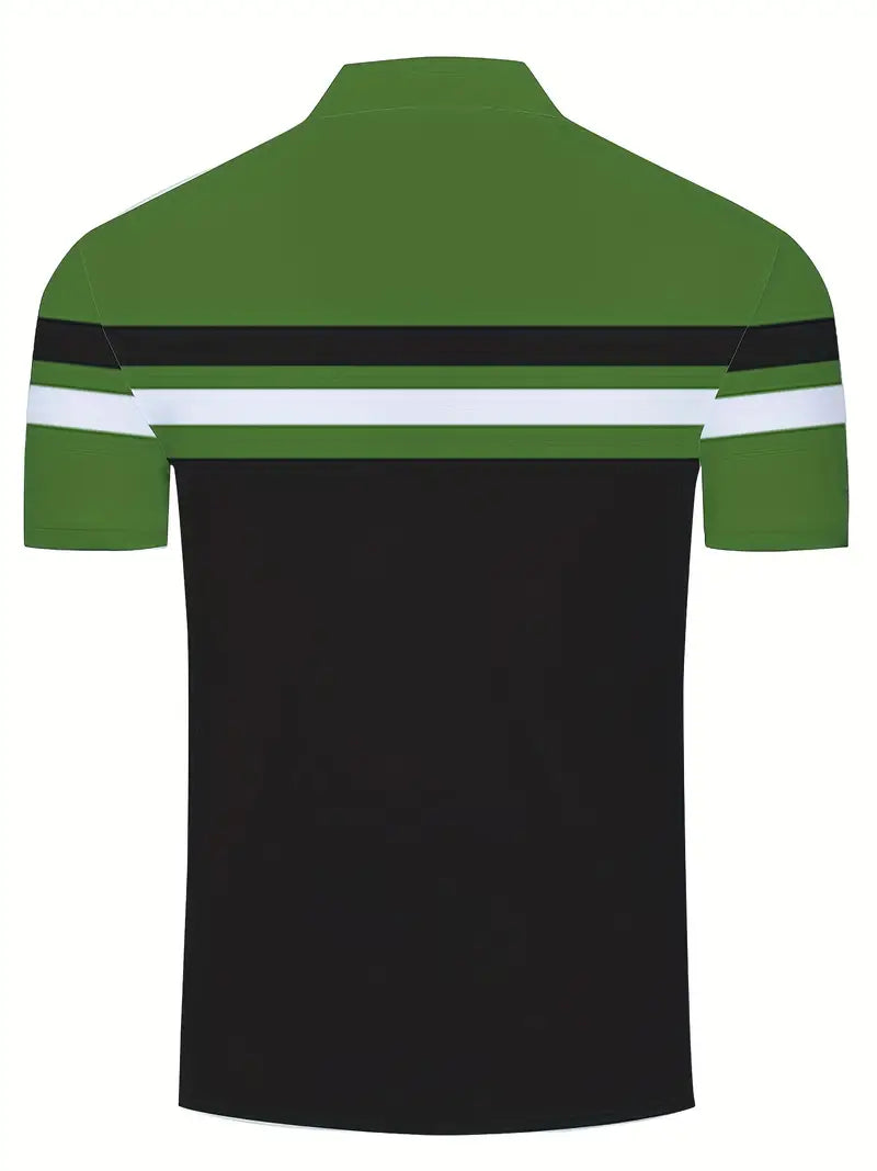 Lynn® | Casual, Trendy Striped Pattern Short-Sleeved Shirt For Men