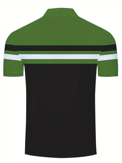 Lynn® | Casual, Trendy Striped Pattern Short-Sleeved Shirt For Men