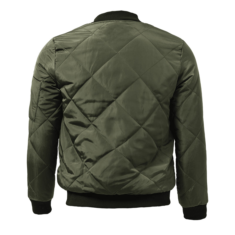 Men's Padded Stand Collar Solid Color Thermal Padded Jacket