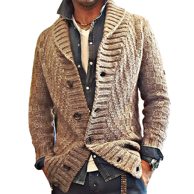 MEN'S VINE LAPELNIT CARDIGAN JACKET