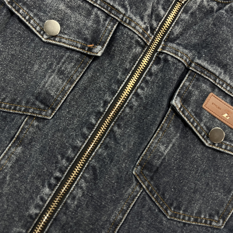 Men's Vine Washed Baseball Collar SliFit DeniJacket