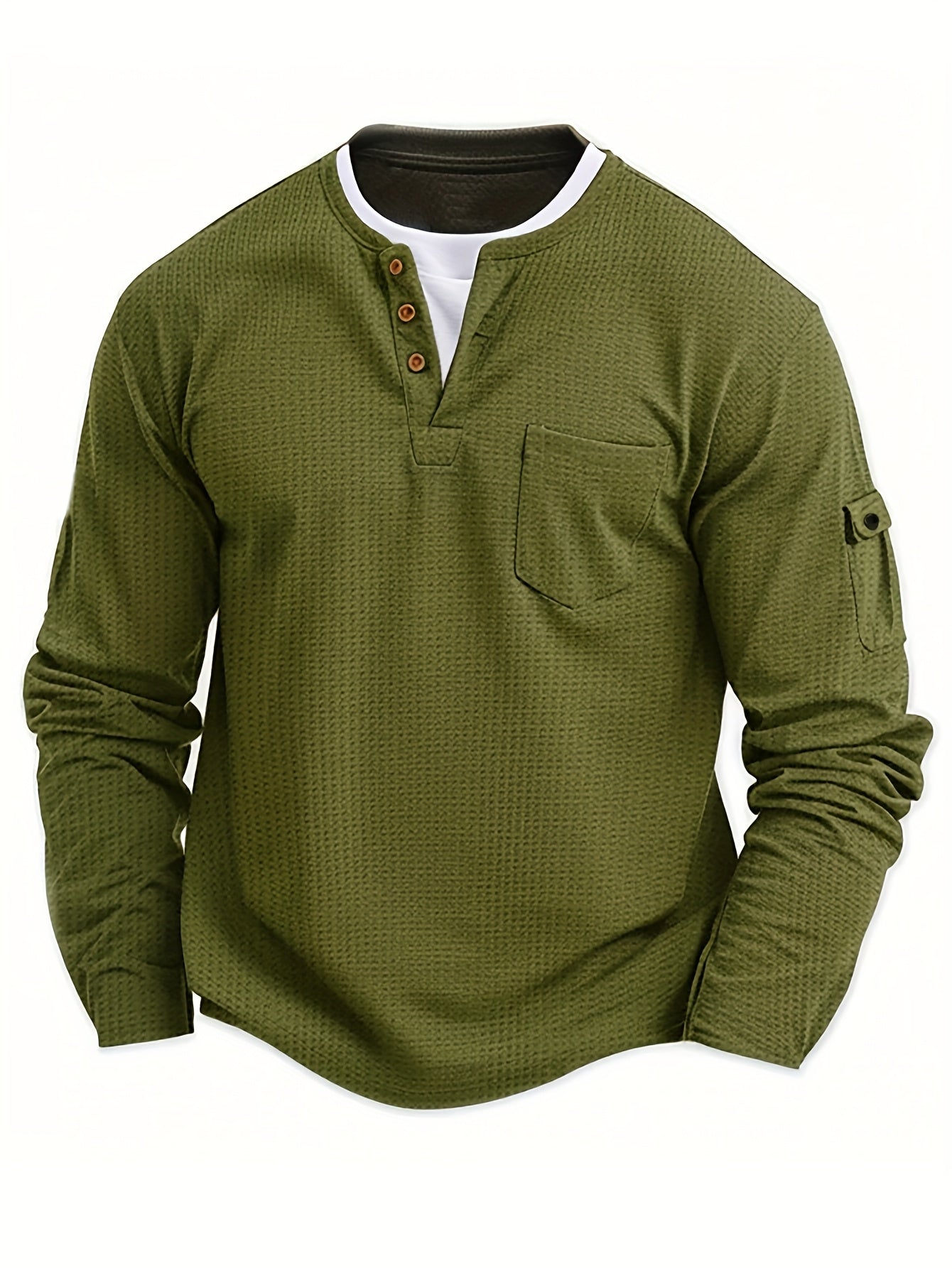Isiah | Long-sleeved polo shirt with buttons and pocket