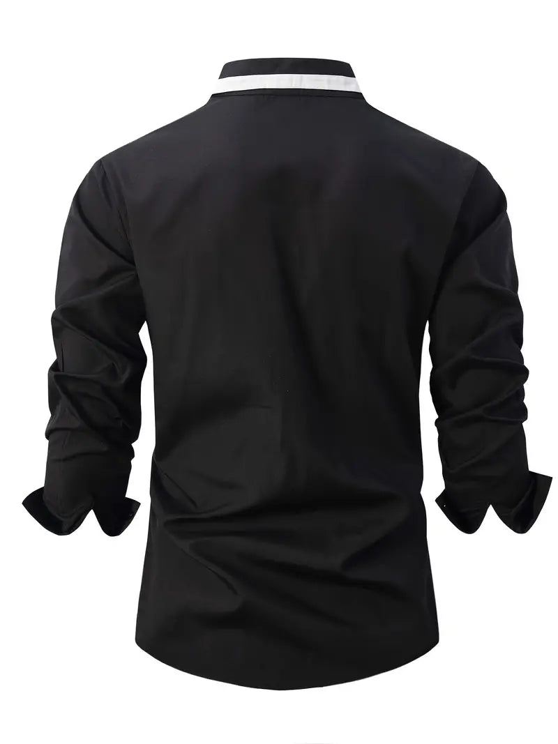 Kruz® | Color Block Long Sleeve Shirt For Men