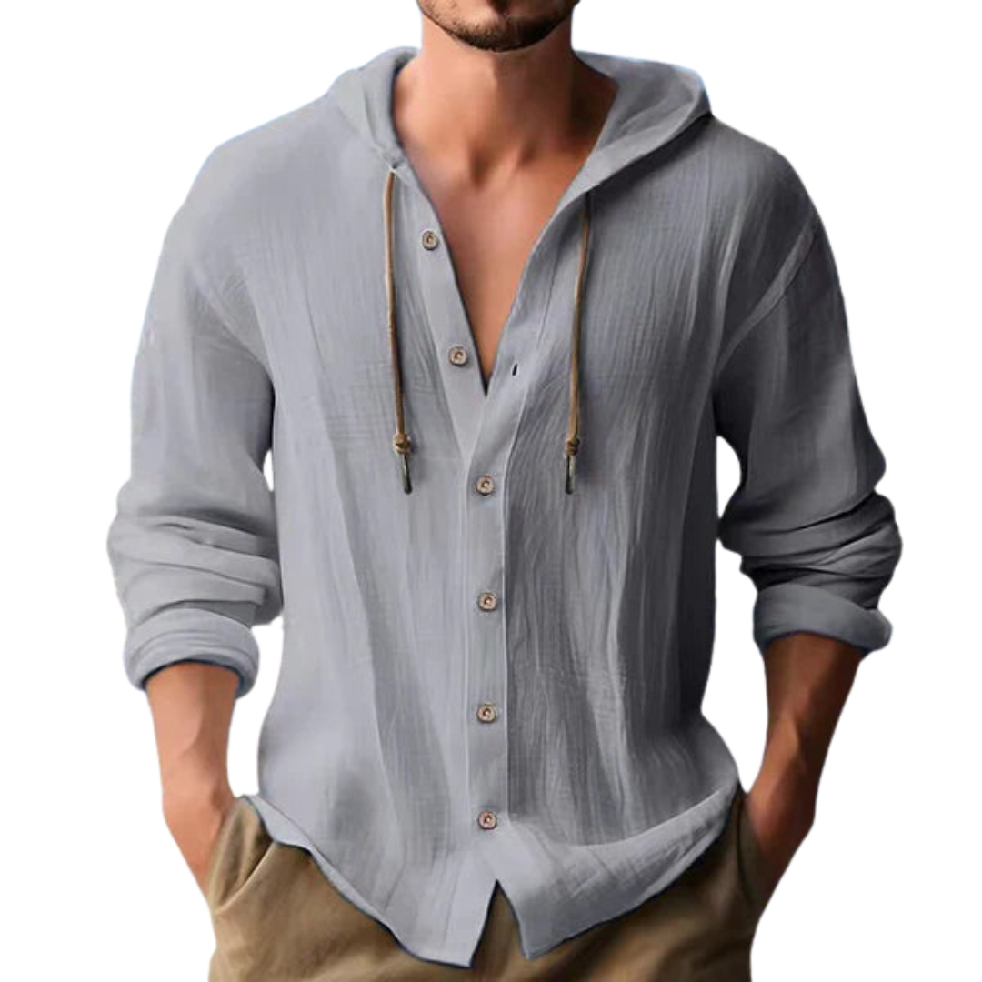 Ignatius® | Button-Down Shirt With Hood For Men