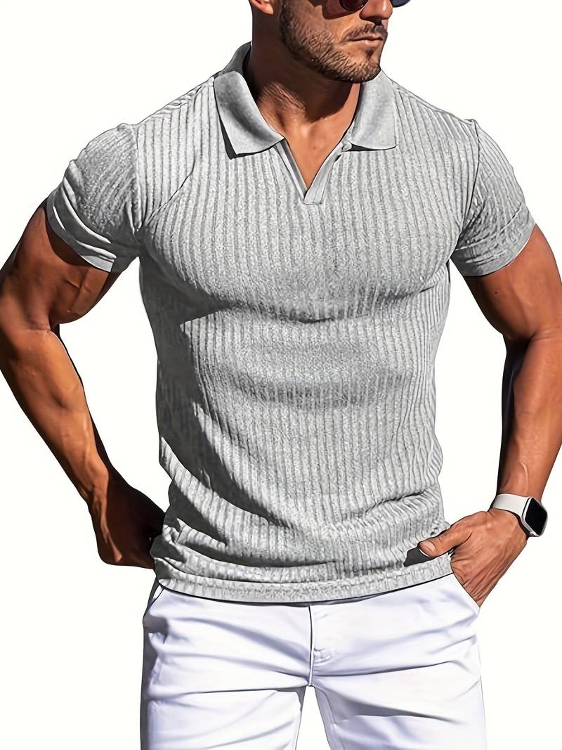 Hamish® | Ribbed Slim Fit Polo-Shirt