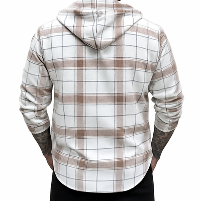 William | Men'S Spring/Autumn Classic Plaid Hooded Snap-Button Jacket