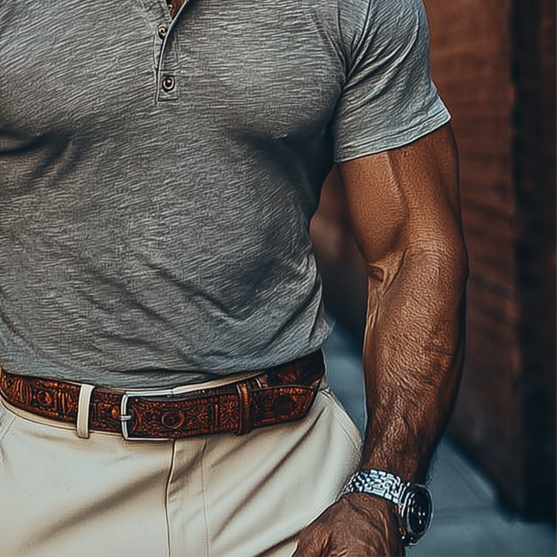 Benjamin | Men'S Blended Fabric Short-Sleeved Polo Shirt