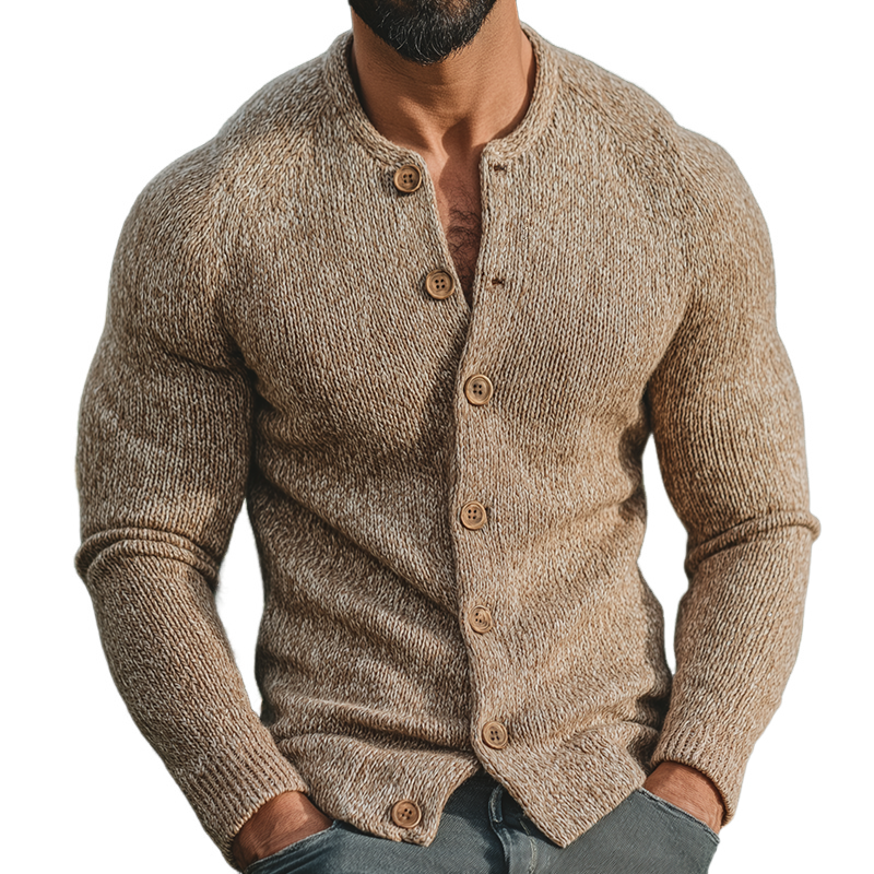 Men's Vine Casalnit Collarless Btn-Down Shirt Cardigan